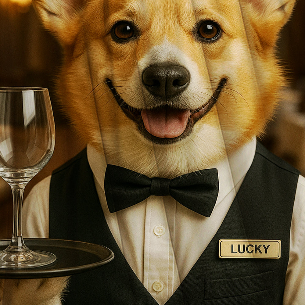 Custom Photo Dog Waiter Restaurant BlanketGift For Dog Lovers