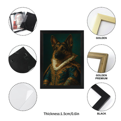 Custom Photo Dog Royal Style 4 Canvas Framed Wall Art Gift For Dog Lovers