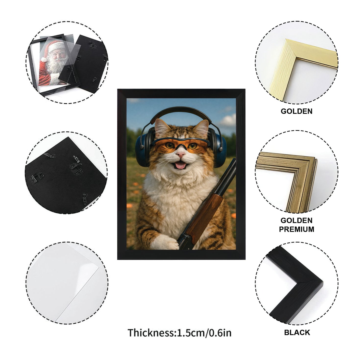 Custom Photo Lacrosse Cat Canvas Framed Wall Art  Gift For Cat Lovers