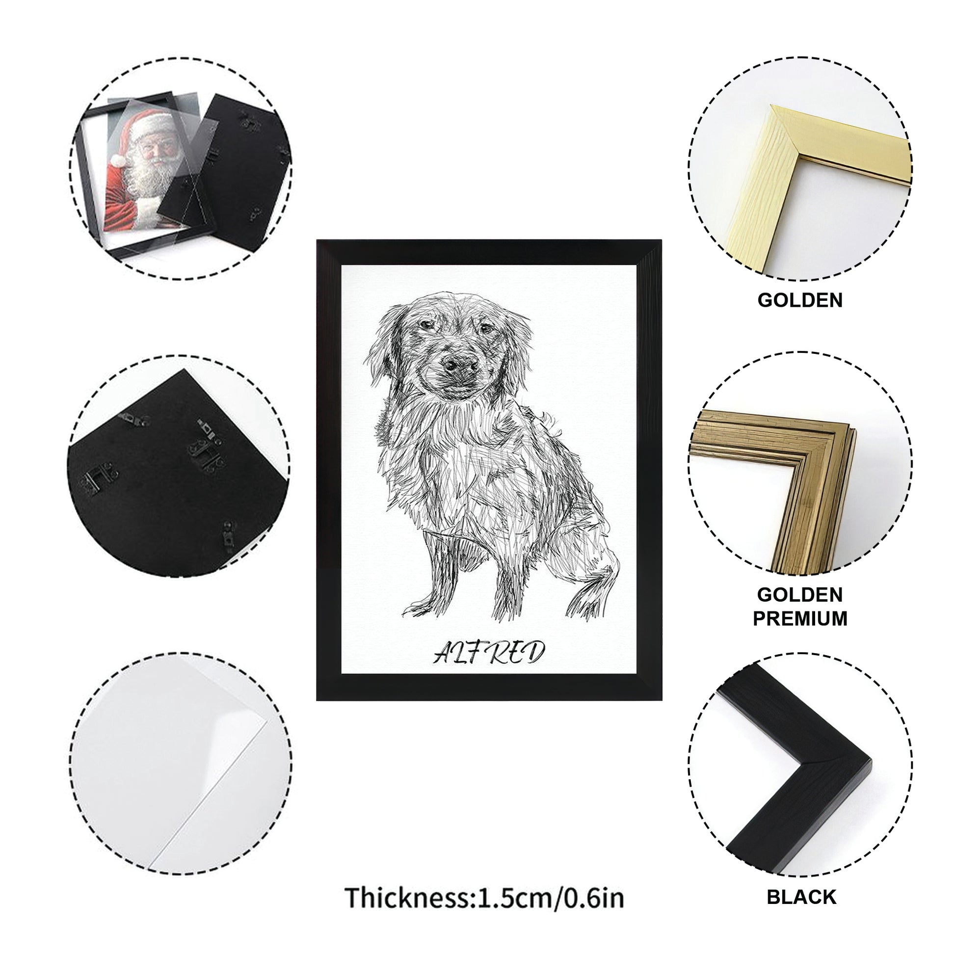 Custom Photo Dog Pencil Art