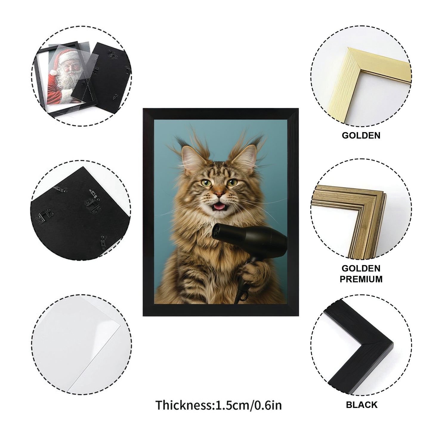 Custom Photo Cat Bathroom Style 35 Canvas Framed Wall Art Gift For Cat Lovers
