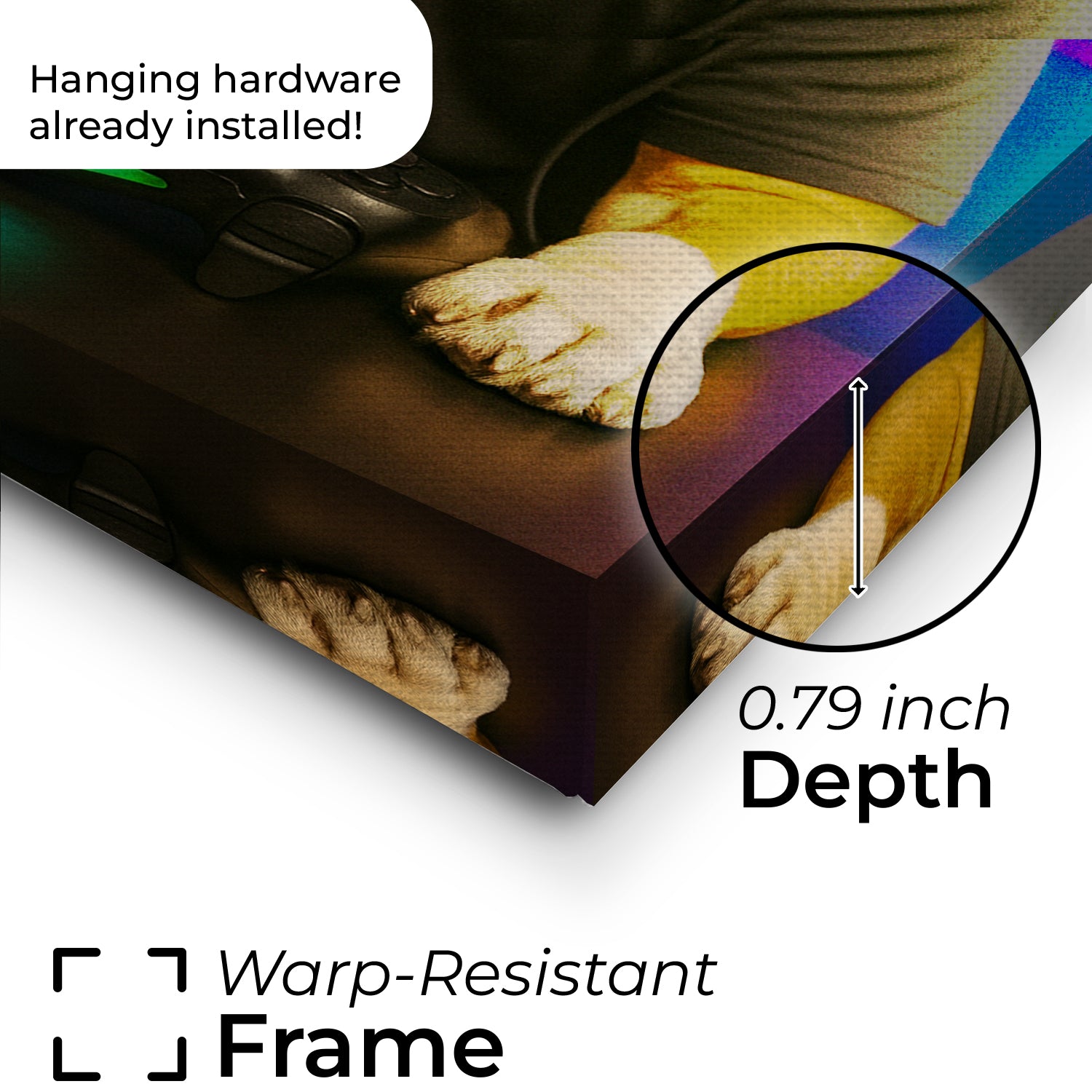 Custom Photo Gamer Dog Canvas Gift For Dog Lovers