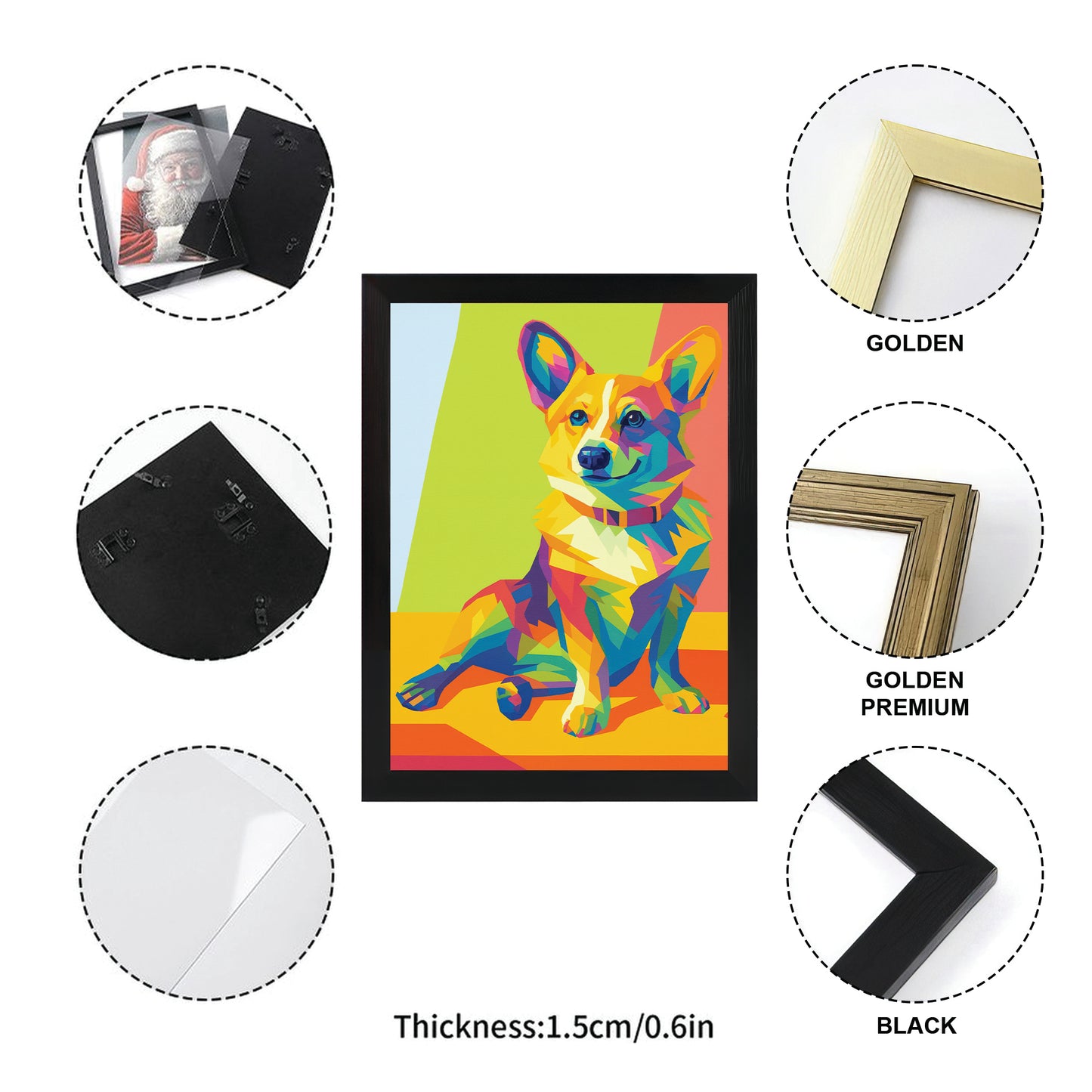 Custom Photo Pop Art Canvas Framed Wall Art Gift For Dog Lovers