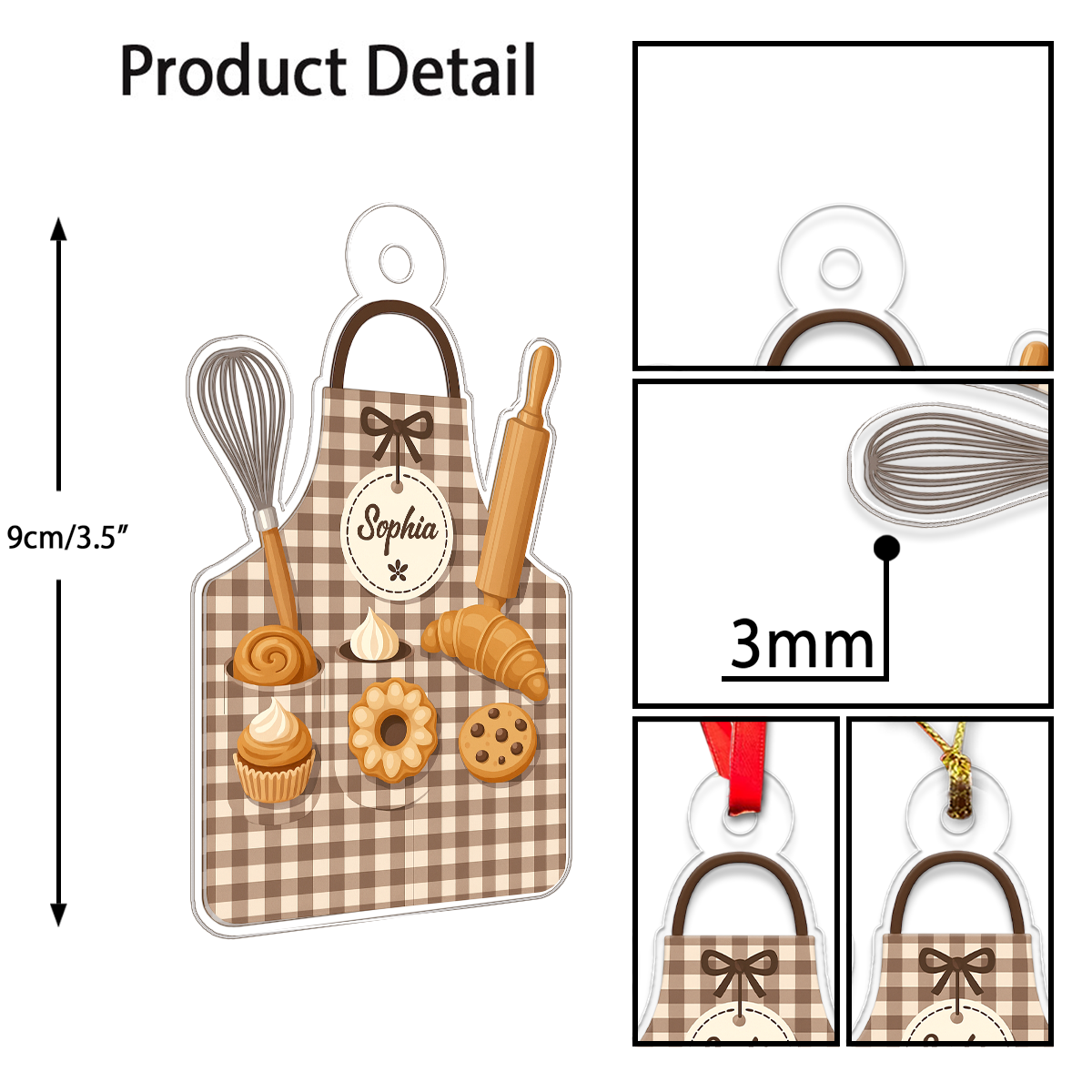 Custom Name Apron For Bakers Acrylic Ornament Christmas Gift
