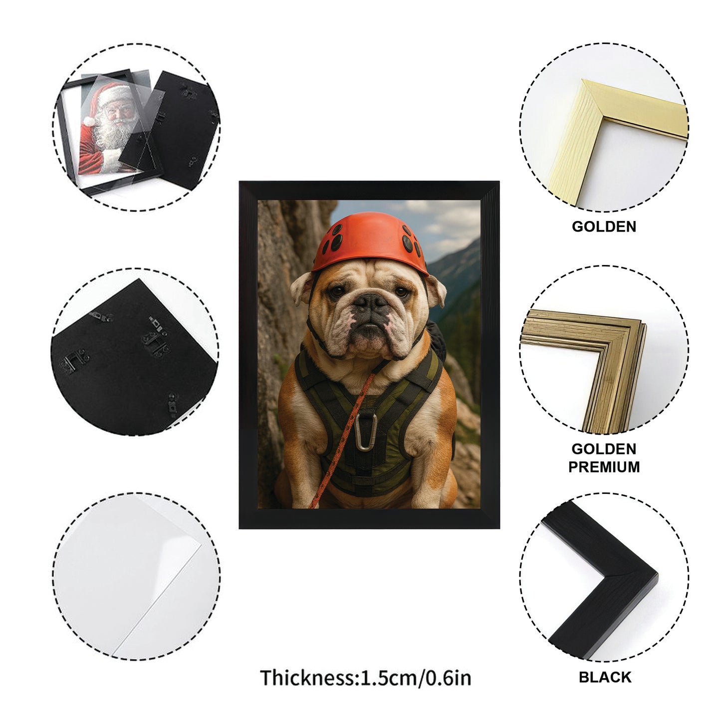 Custom Photo Rock Climber Dog Canvas Framed Wall Art Gift For Dog Lover