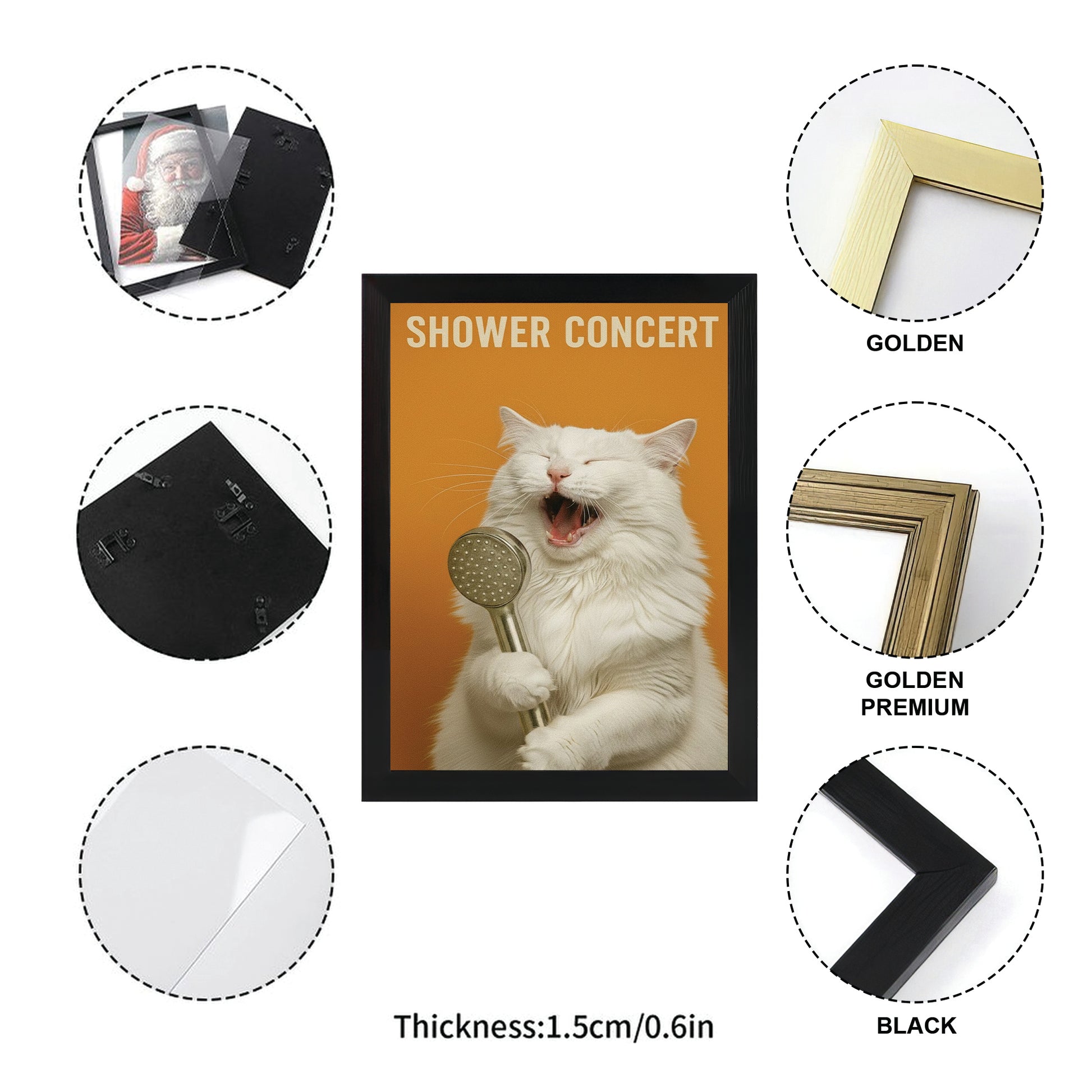 Custom Photo Cat Bathroom Style 32 Canvas Framed Wall Art Gift For Cat Lovers