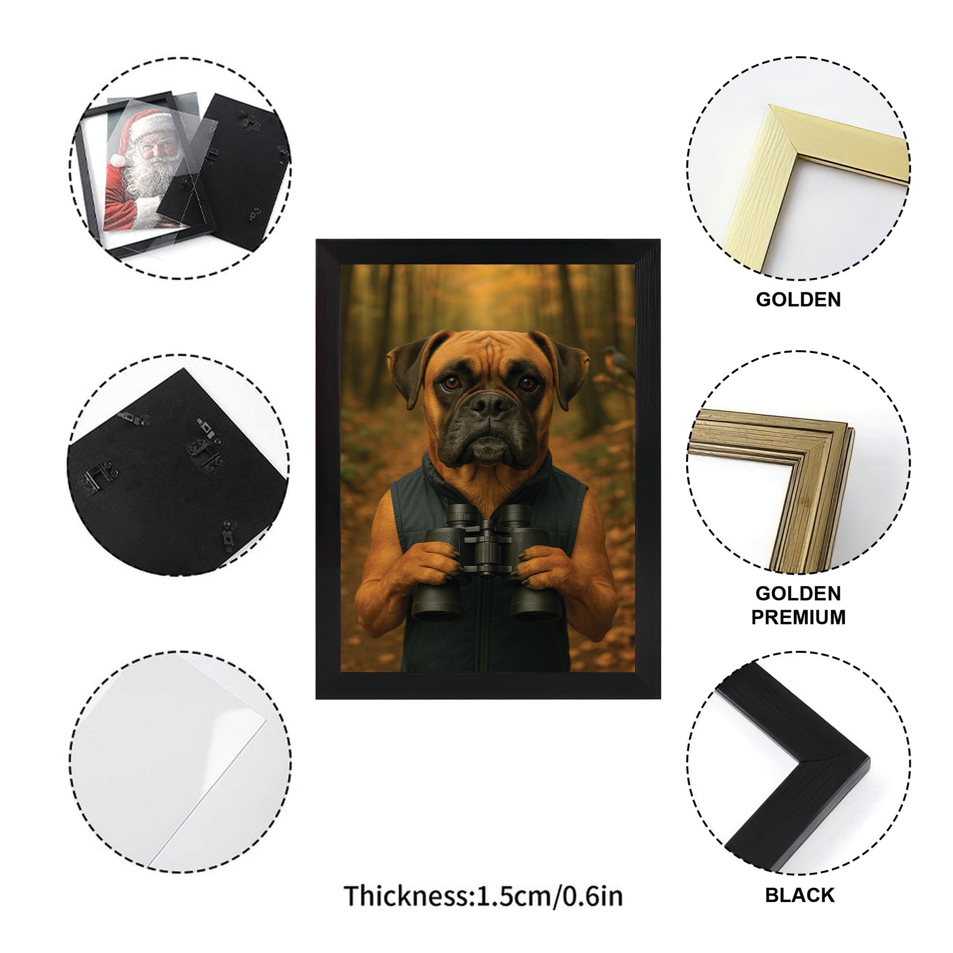 Custom Photo Bird Watching Dog Canvas Framed Wall Art Gift For Dog Lovers