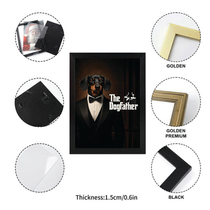 Custom Photo Dog Father Canvas Framed Wall Art Framed Wall Art _ Gift For Dog Lovers