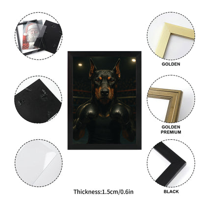 Custom Photo Boxing Dog Canvas Framed Wall Art Gift For Dog Lovers
