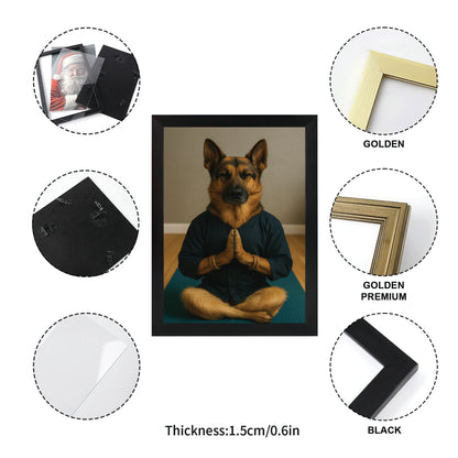 Custom Photo Yoga Dog Canvas Framed Wall Art Gift For Dog Lovers