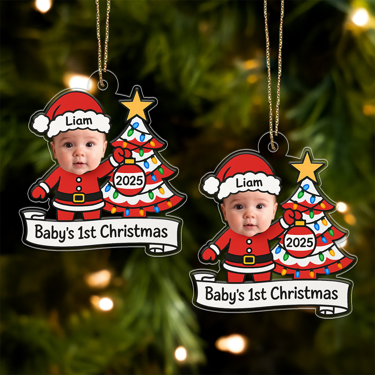 Custom Photo Baby Santa Xmas