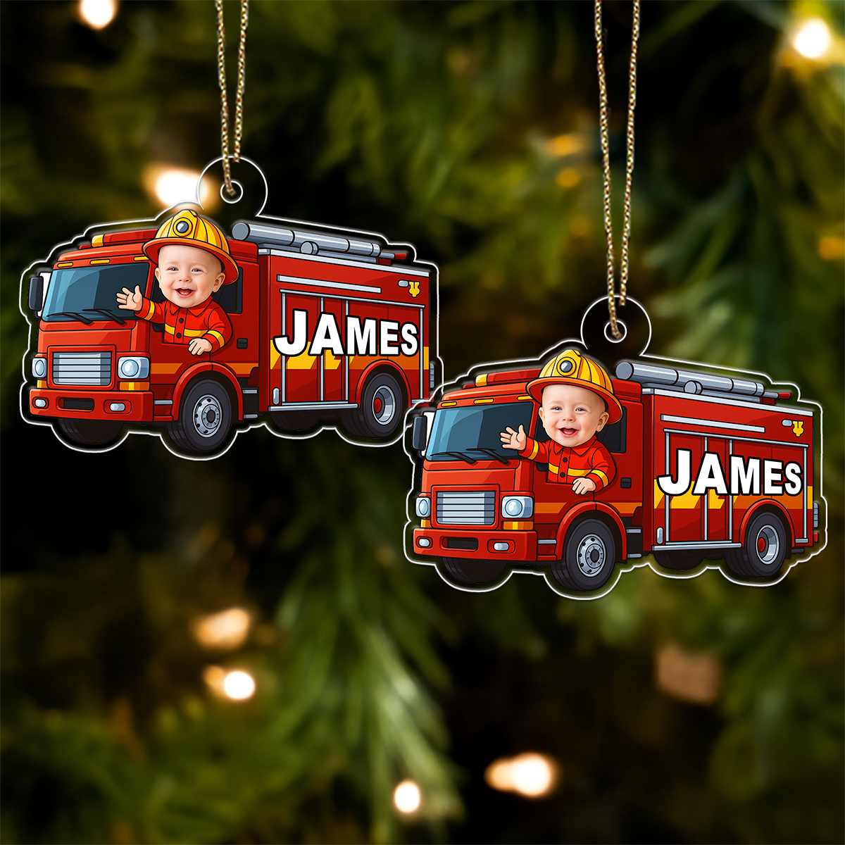 Custom Photo Baby Fire Truck