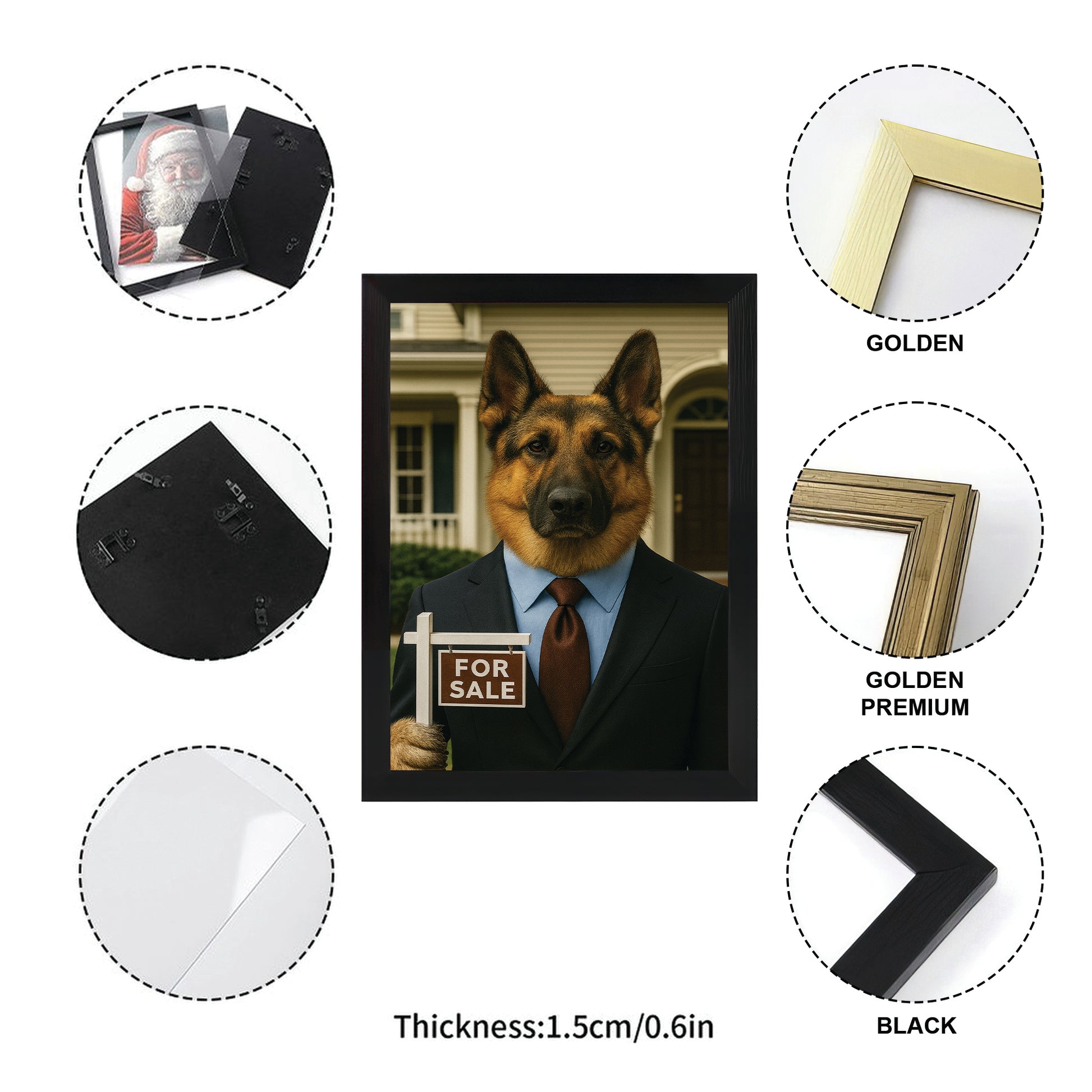 Custom Photo Realtor Dog Canvas Framed Wall Art Gift For Dog Lovers