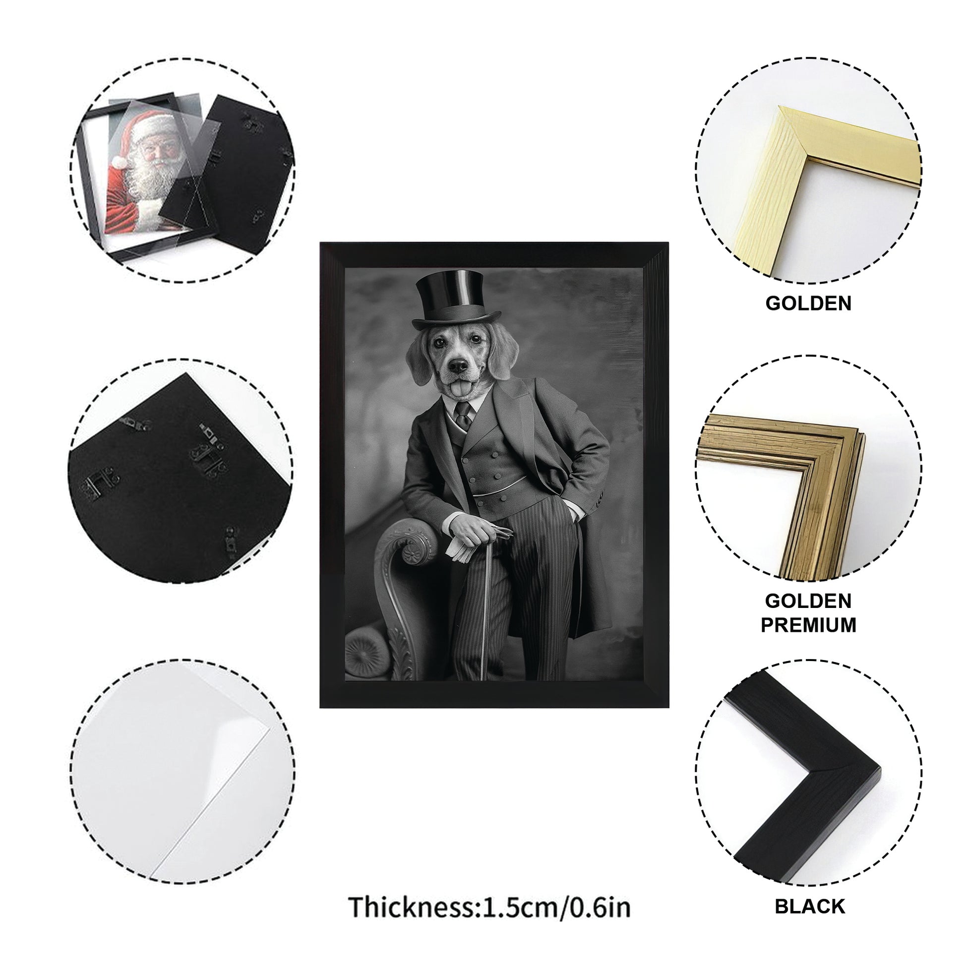 Custom Photo Gentleman Dog  Gift For Dog Lovers