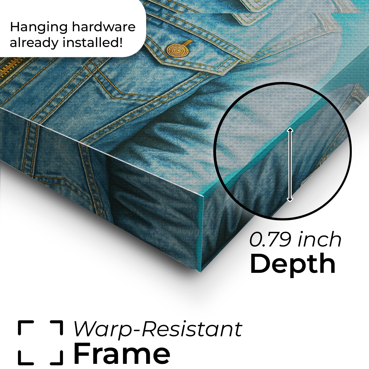 Custom Photo Denim Cat Canvas Gift For Cat Lovers