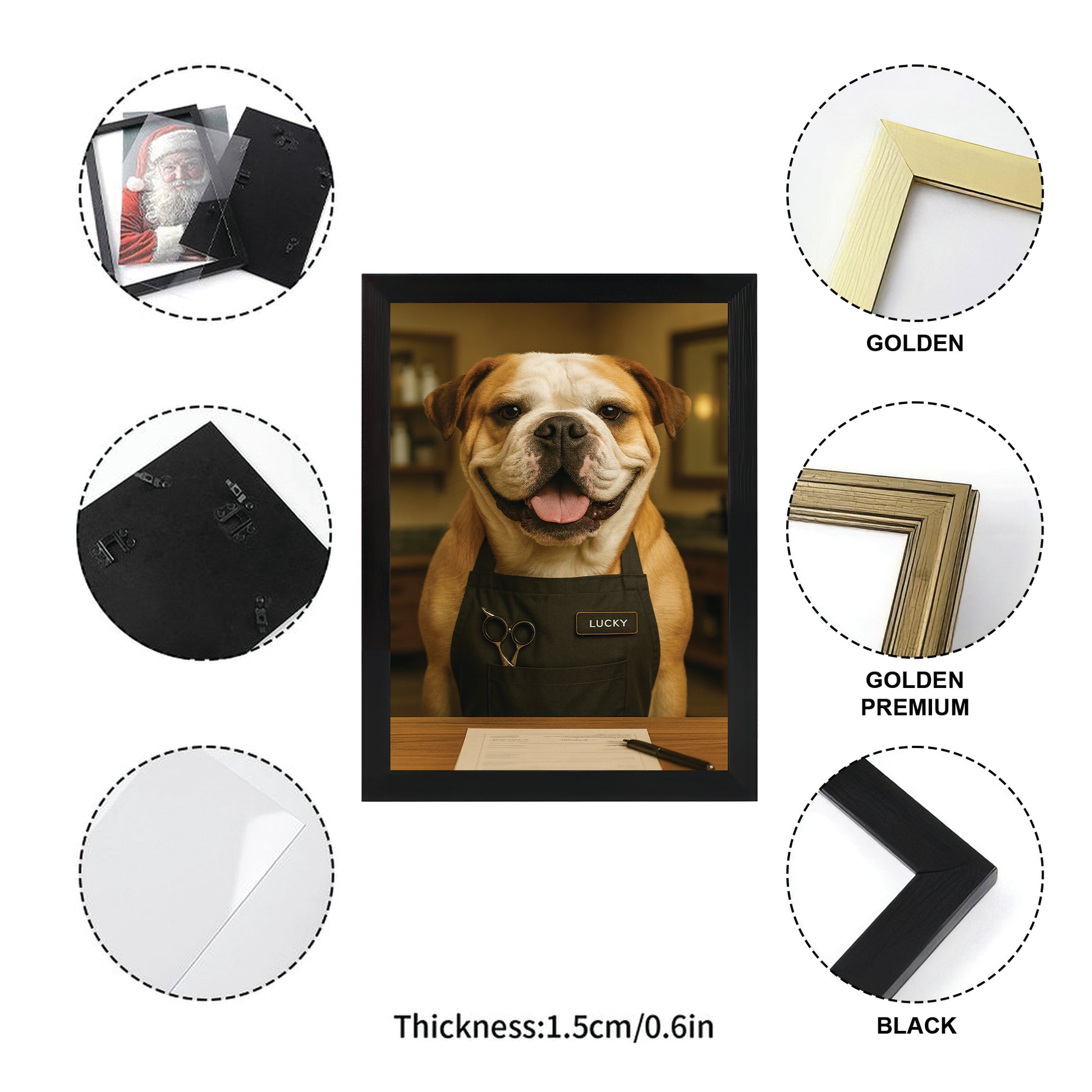 Custom Photo Groomer Dog Canvas Framed Wall Art Gift For Dog Lovers