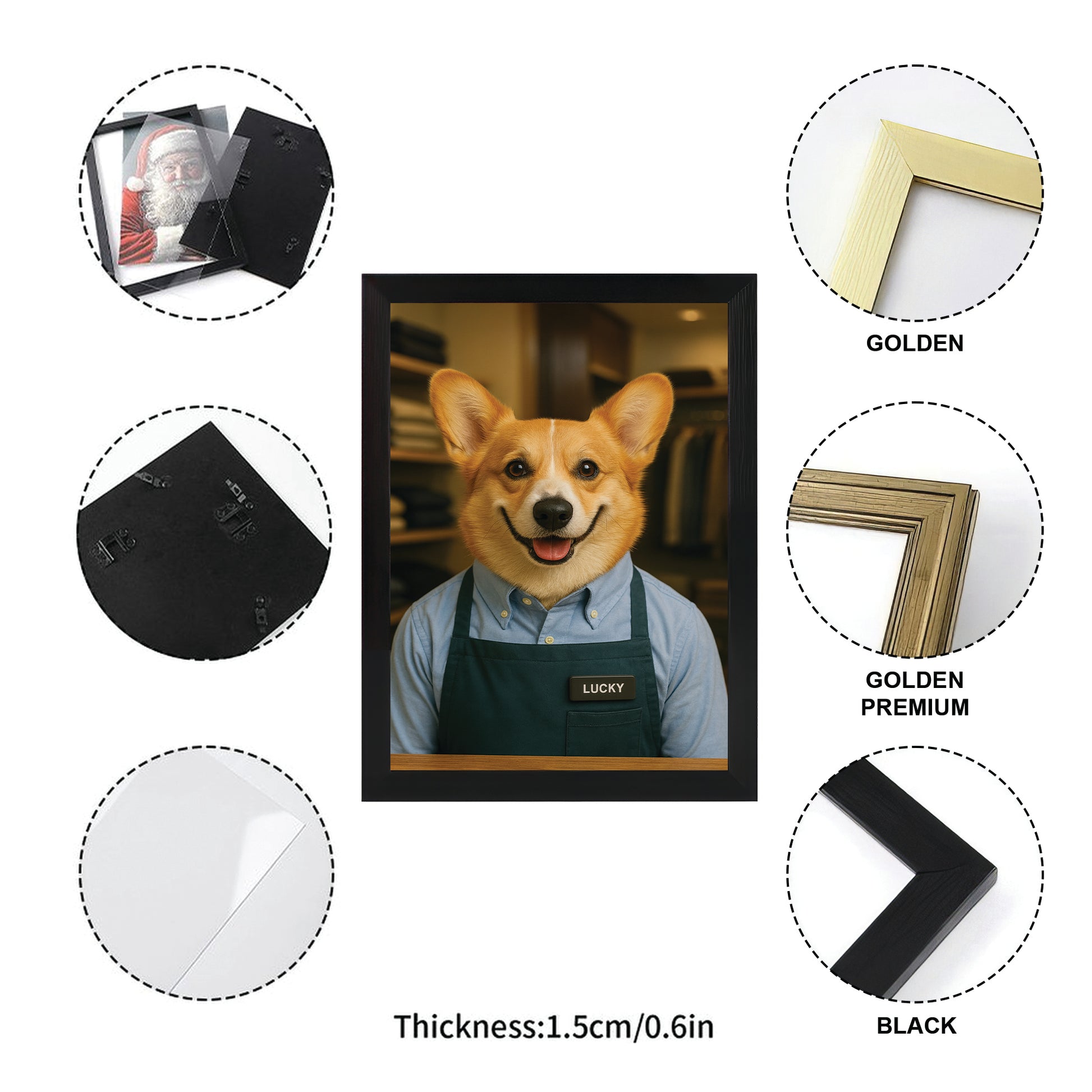 Custom Photo Clothing Store Dog Canvas Framed Wall Art Gift For Dog Lovers