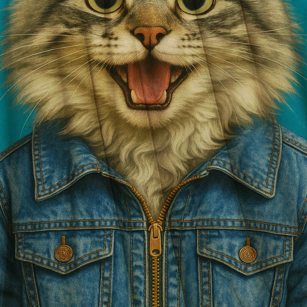 Custom Photo Denim Cat Blanket Gift For Cat Lovers