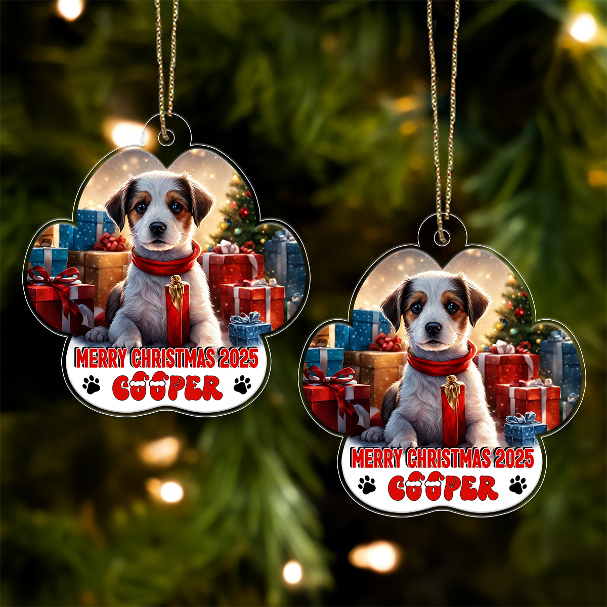 Custom Photo Dog Paw Shape