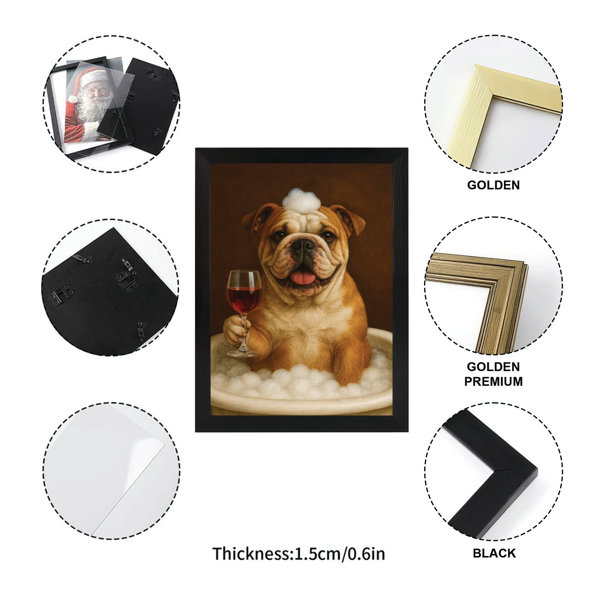 Custom Photo Dog Bathroom Style 27 Canvas Framed Wall Art Gift For Dog Lovers