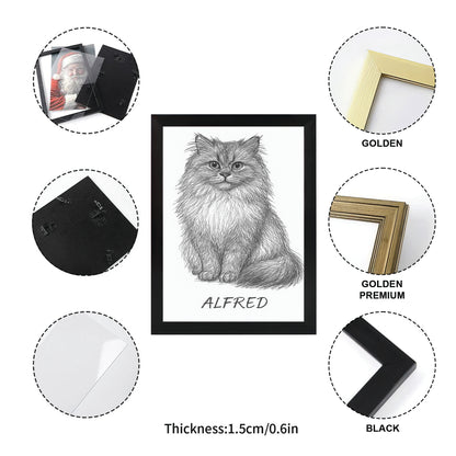 Custom Photo Cat Pencil Art