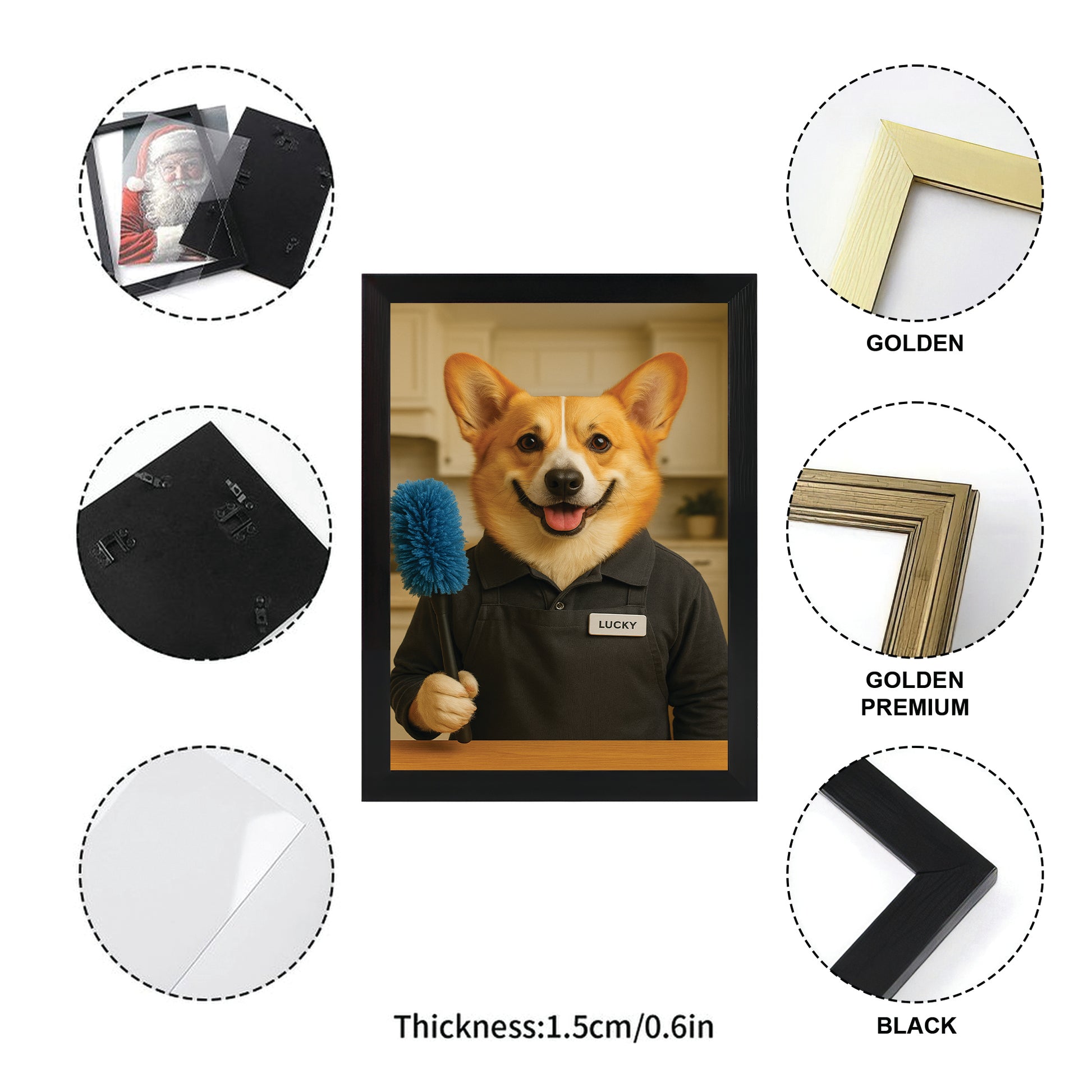 Custom Photo Housekeeper Dog Canvas Framed Wall Art Gift For Dog Lovers