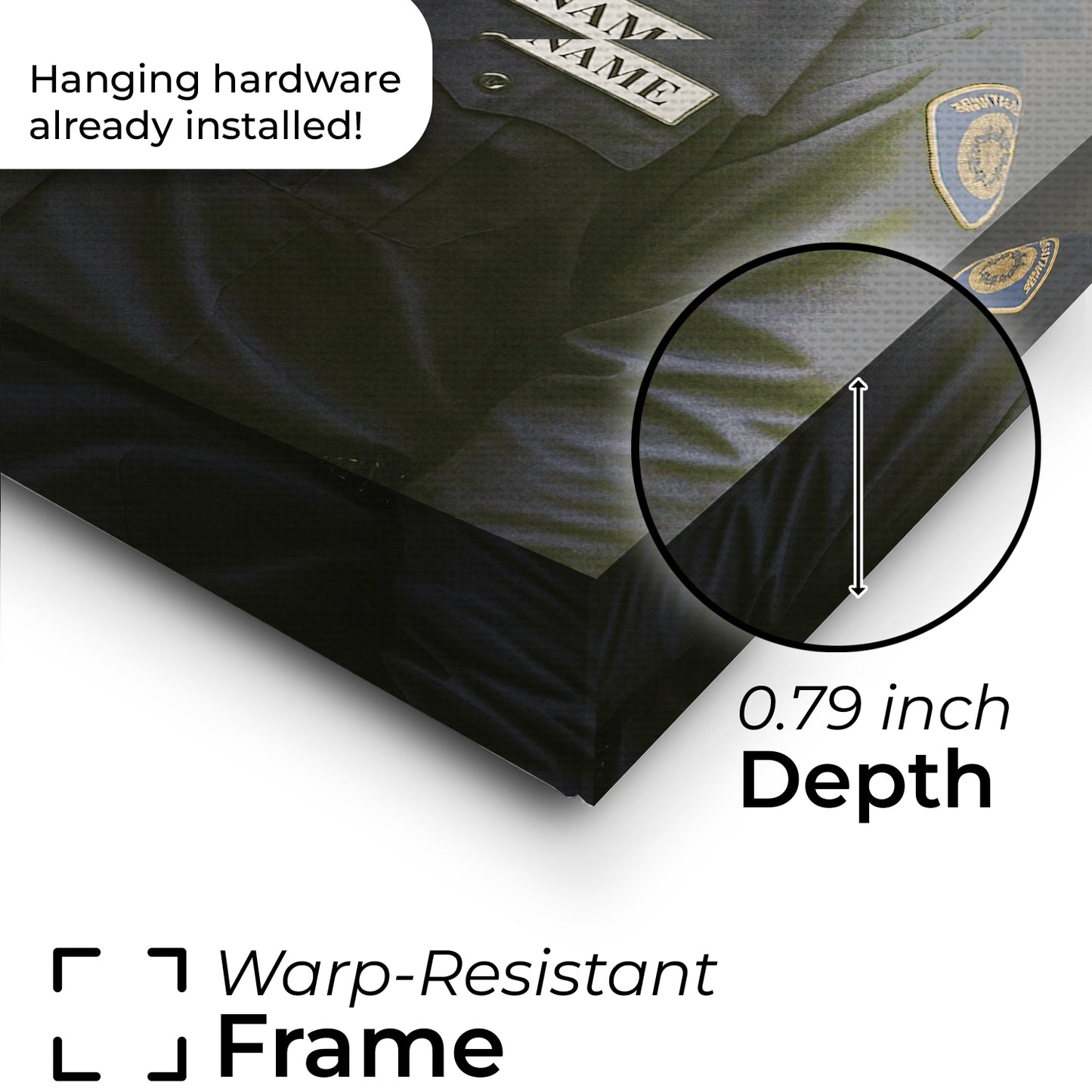 Custom Dog Photo Policeman Canvas _ Gift For Dog Lovers