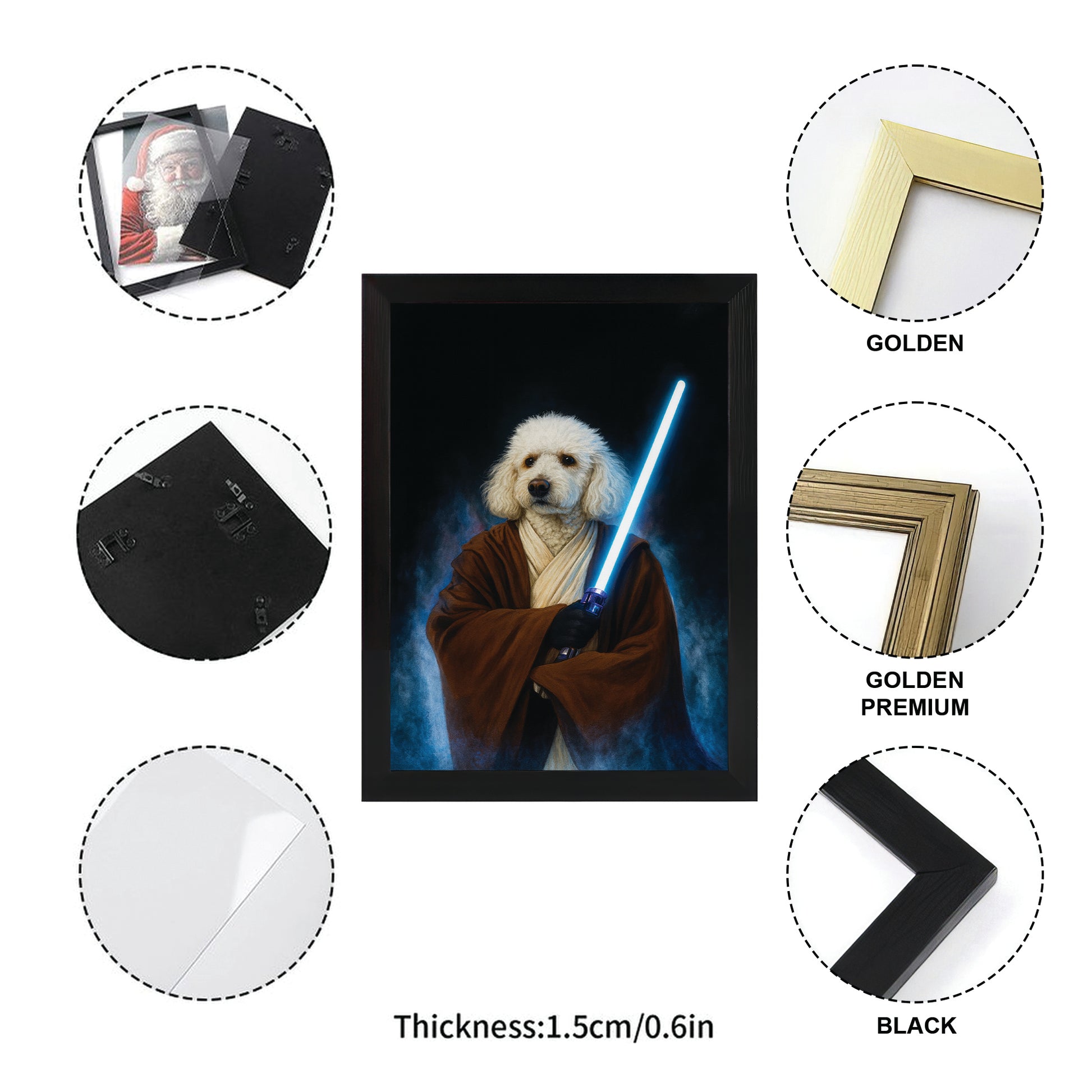 Custom Photo Master Paw Dog  Canvas Framed Wall Art Gift For Dog Lovers