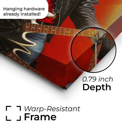 Custom Photo Guitarist Dog Canvas Gift For Dog