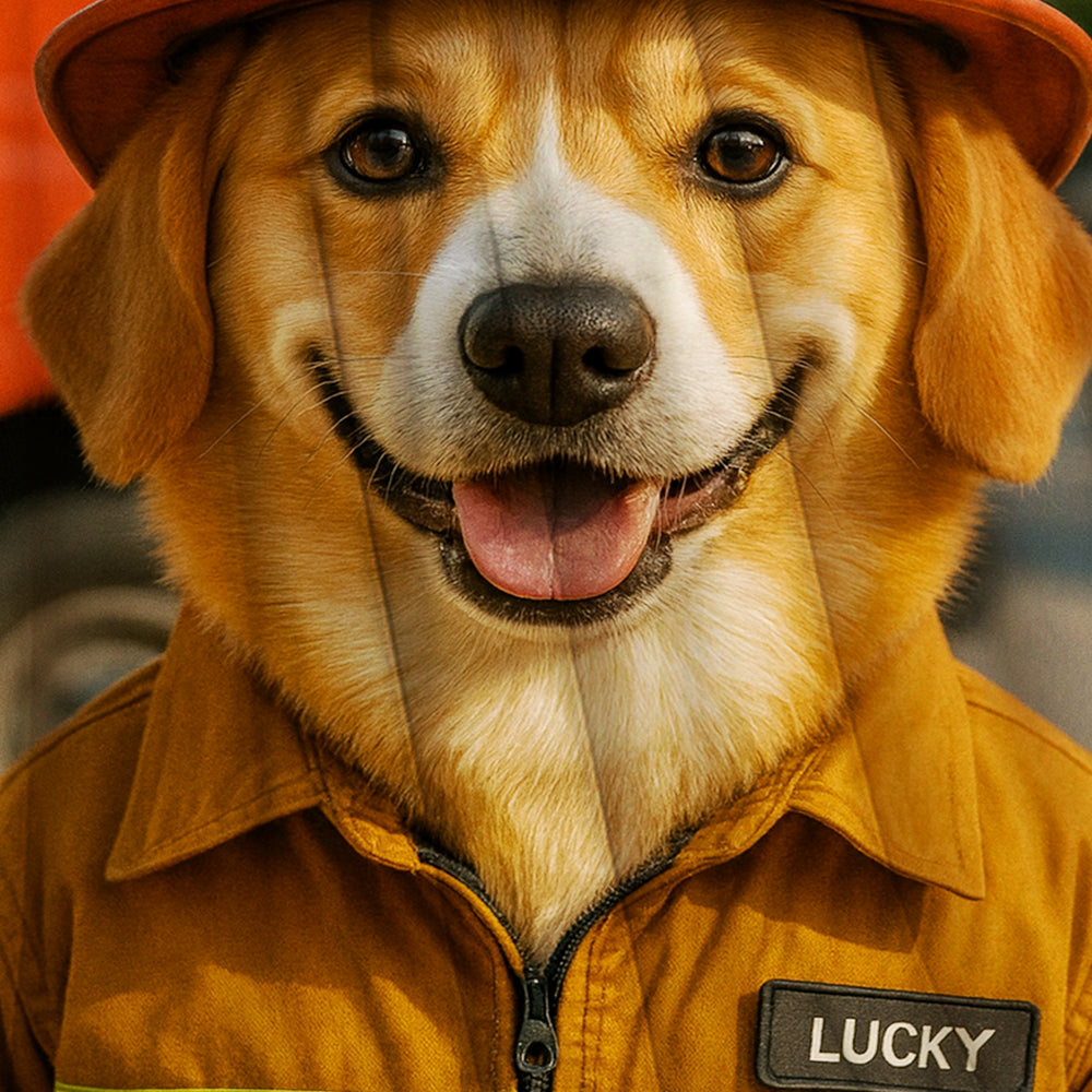 Custom Photo Fire Fighter Dog BlanketGift For Dog Lovers