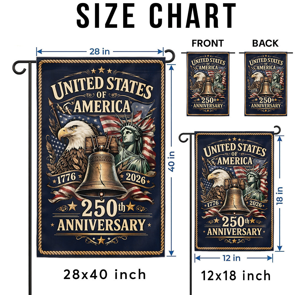 USA 250th Anniversary Flag 1776-2026, Patriotic American Flag Decor, Independence Day 4th of July Outdoor Garden Flag