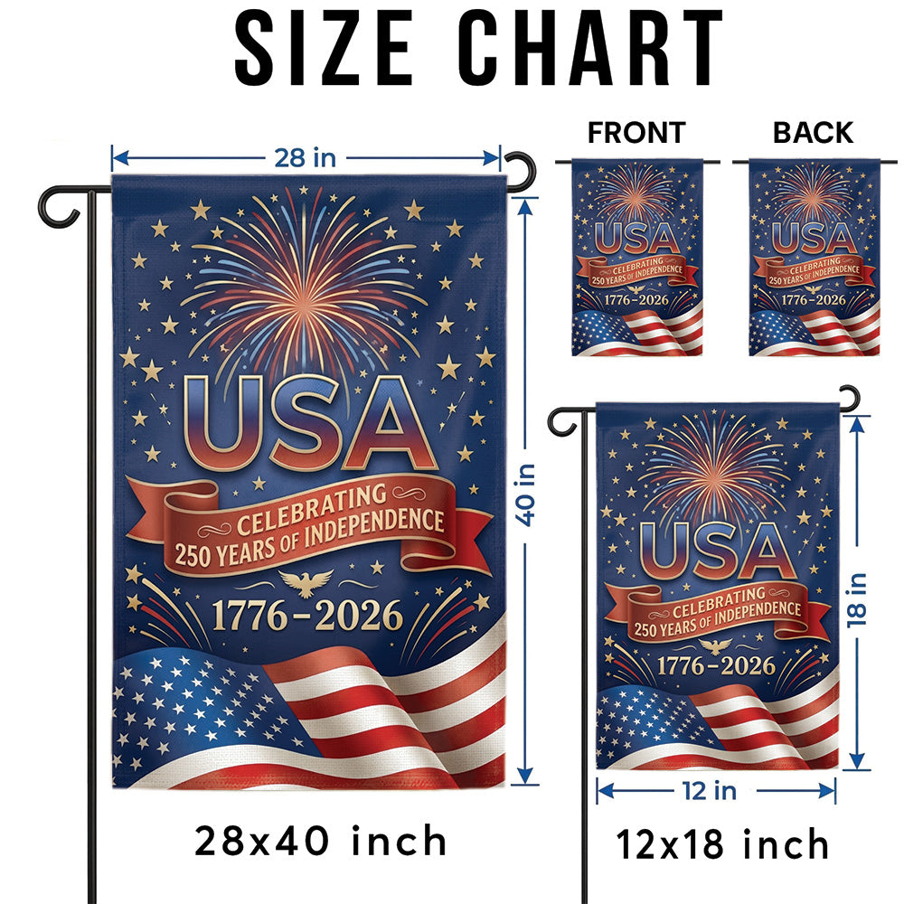 USA 250th Anniversary Garden Flag 1776-2026, Patriotic Independence Day Decor, 4th of July Outdoor Yard Flag