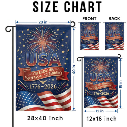 USA 250th Anniversary Garden Flag 1776-2026, Patriotic Independence Day Decor, 4th of July Outdoor Yard Flag