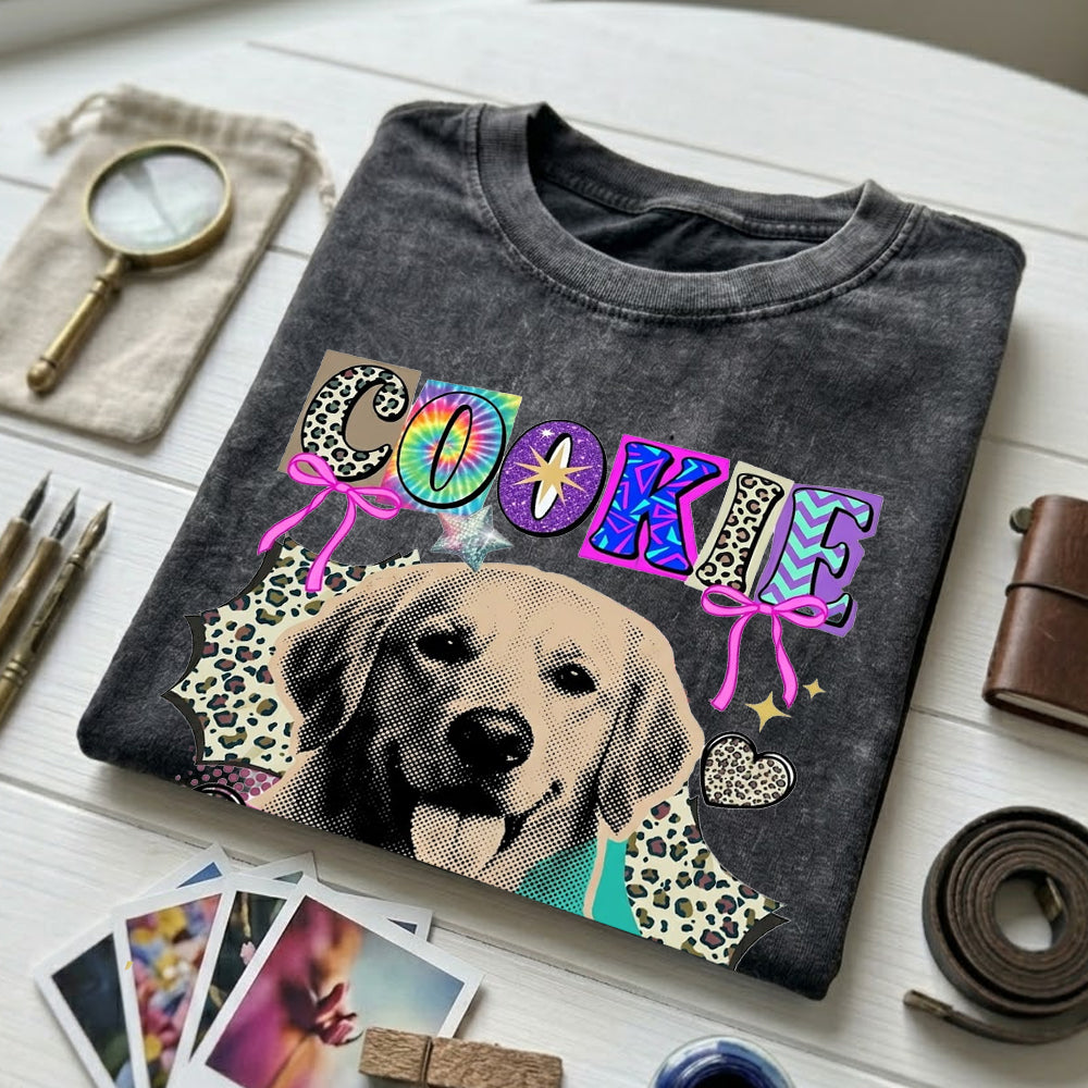 Personalized Photo Dog Unisex T-Shirt, Custom Pet Wash Shirt, Dog Face Tee Gift THUC99