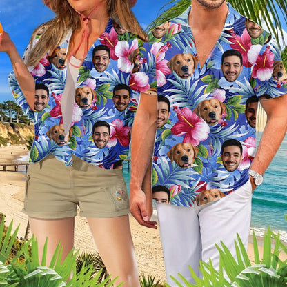 Personalized Dog & Cat Hawaiian Shirt, Custom Pet Summer Shirt, Matching Family Vacation Gift THUC99