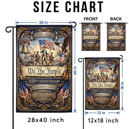 We The People 250th Anniversary Garden Flag 1776–2026, Patriotic USA Independence Day Decor