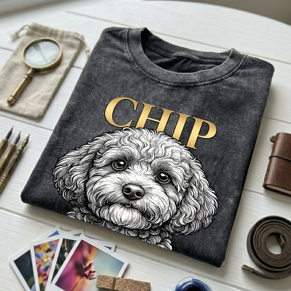 Custom Photo Dog Unisex Wash T-Shirt, Personalized Pet Lover Gift THUC99