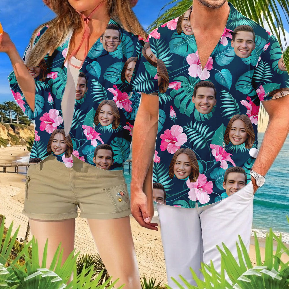 Custom Photo Family Hawaiian Shirt, Personalized Tropical Vacation Shirt, Family Matching Outfit THUC99