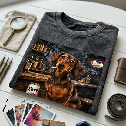 Personalized Dog Photo Unisex T-Shirt, Custom Pet Portrait Wash Shirt, Dog Mom Dad Gift THUC99