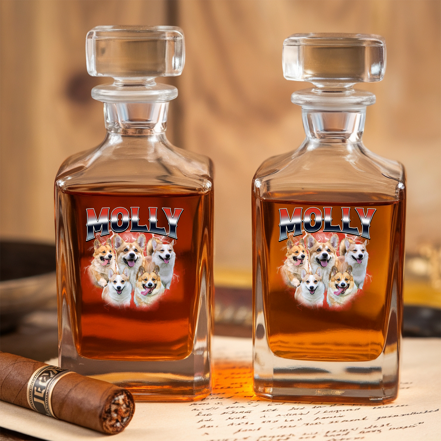 Custom Pet Photo Decanter, Personalized Pet Whiskey Glass, Pet Gift, Personalized Photo Dog Lover, Pet Gift