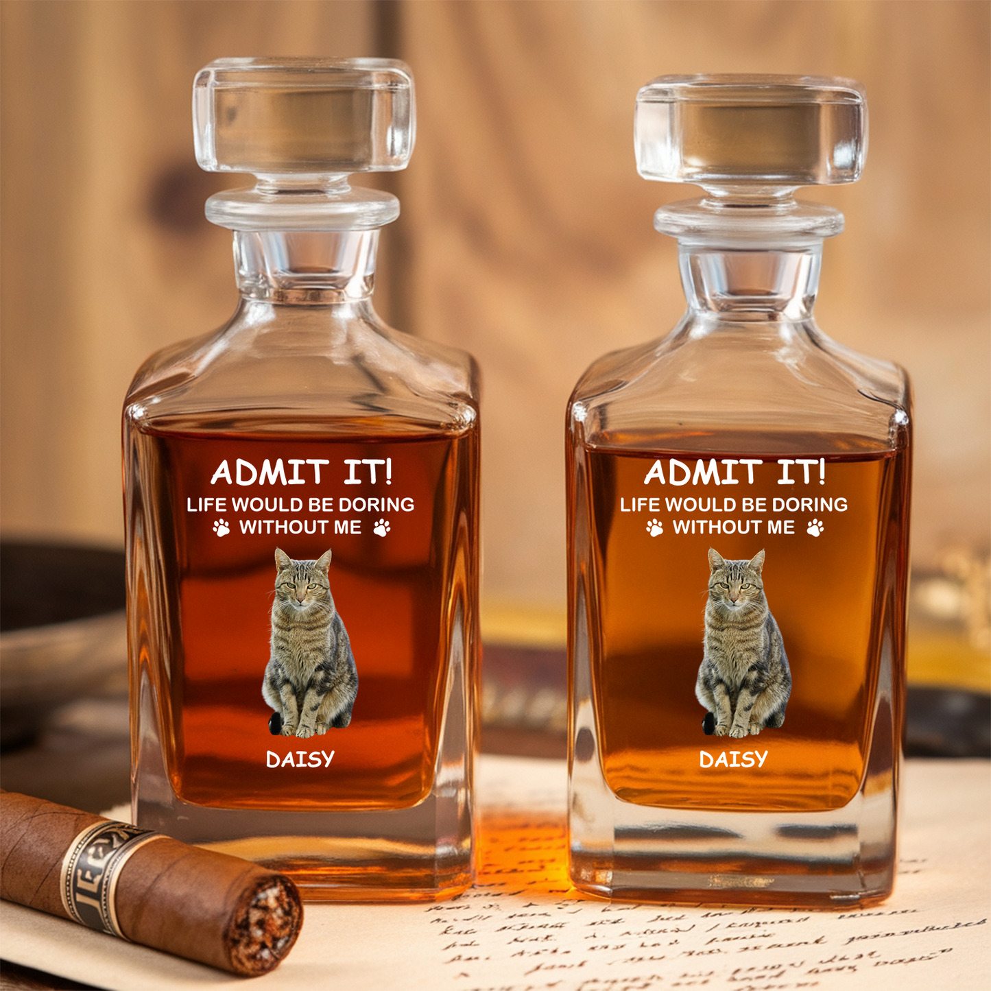 Custom Photo Life Would Be Boring Without Me Whiskey Glass | Personalized Gifts for Pet Loss | Gift For Pet Lover TND083