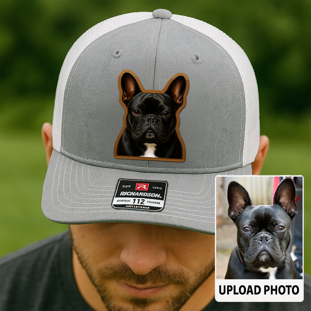 Custom Pet Printed Leather Hat – Unique Trucker Cap with Your Pet's Picture – Personalized Dog Gift TH997