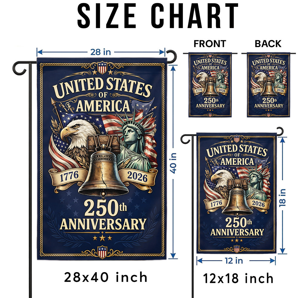 1776–2026 USA Flag 250th Anniversary Eagle Statue of Liberty Outdoor Decor