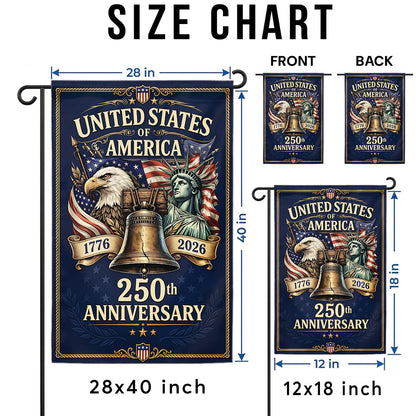 1776–2026 USA Flag 250th Anniversary Eagle Statue of Liberty Outdoor Decor