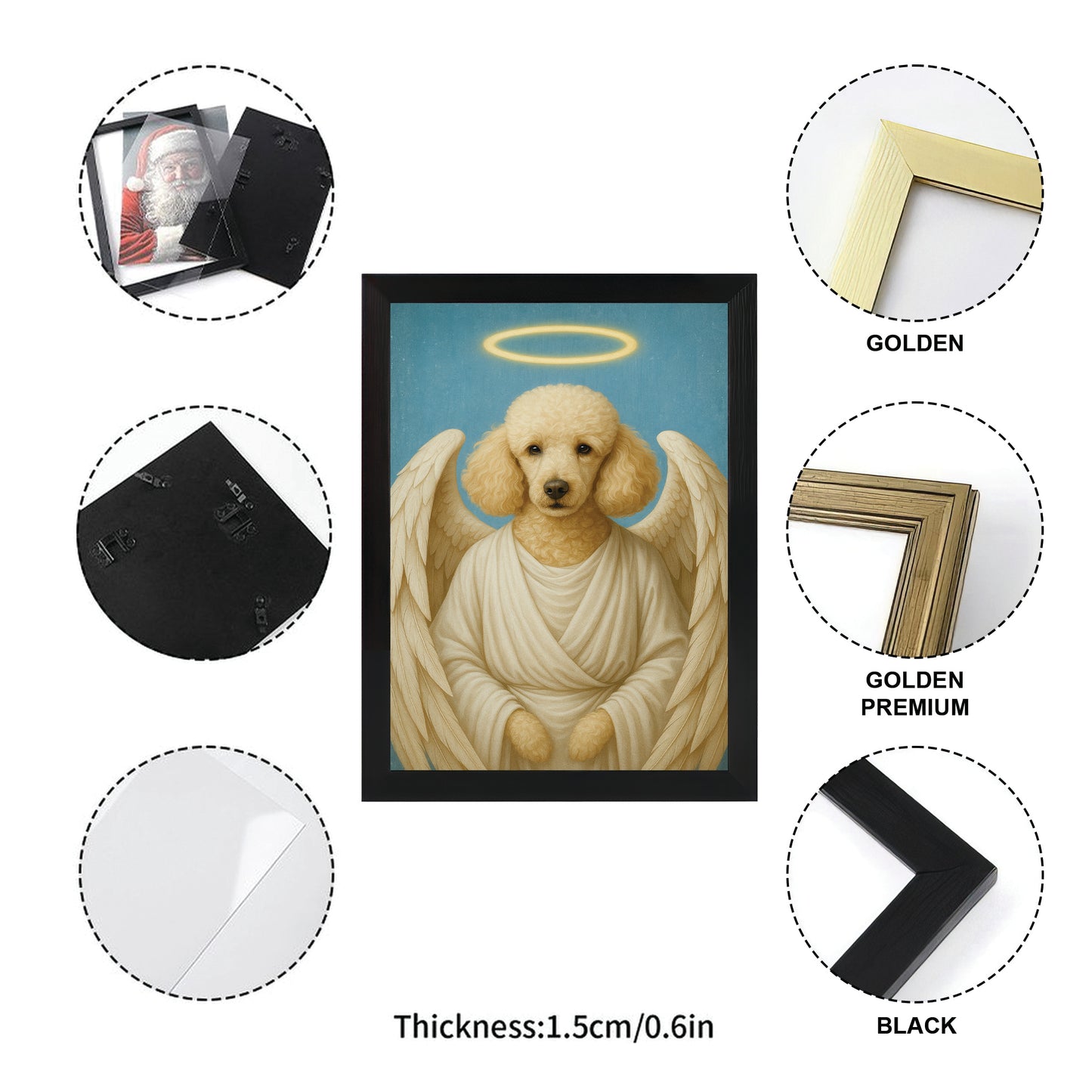 Custom Dog Photo Memorial Canvas Framed Wall Art _ Memorial Gift For Dog