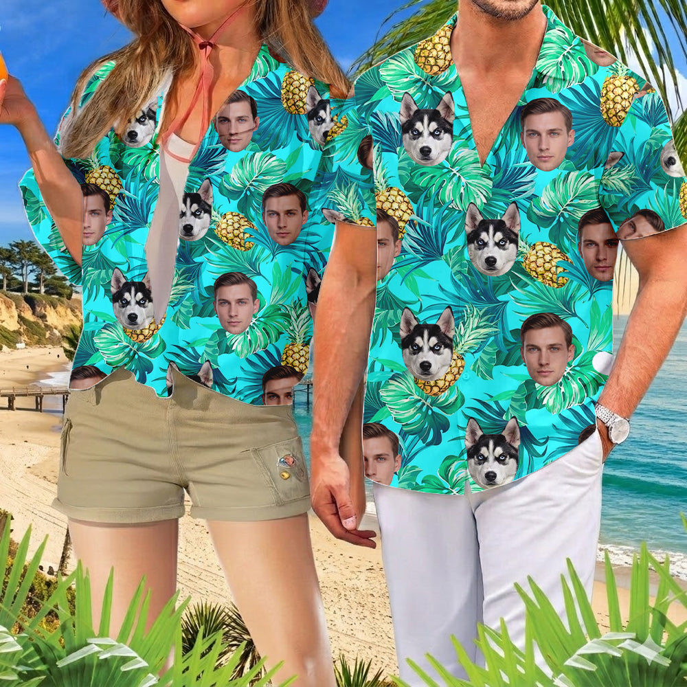 Personalized Pet Hawaiian Shirt, Custom Dog Vacation Shirt, Tropical Family Matching Outfit THUC99