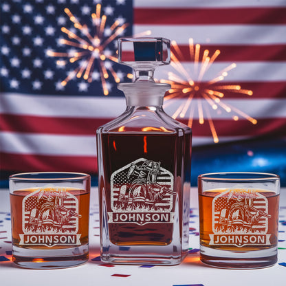 Personalized Firefighter Wife Decanter Set – Custom Name Whiskey Gift for Firefighter Family