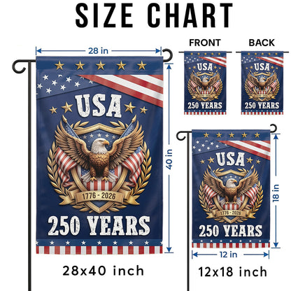 250th Anniversary USA Patriotic Eagle Garden Flag 1776-2026, American Independence Day 4th of July Outdoor Decor Gift For Veteran