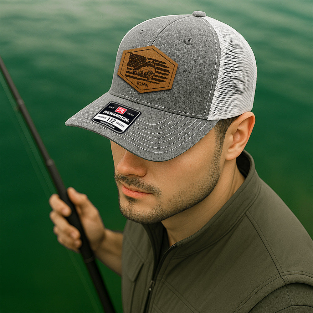 Custom Name Fishing Trucker Hat – Personalized Gift for Fishermen, Dads THUC99MF03