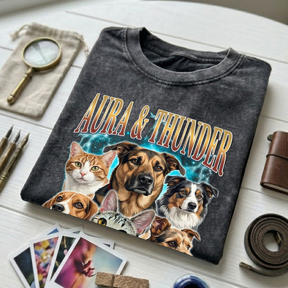 Personalized Dog Photo T-Shirt, Custom Pet Wash Shirt THUC99